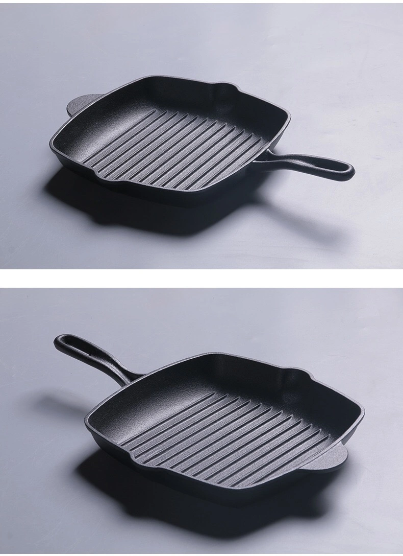 Cast Iron Square Steak Grill Frying Pan