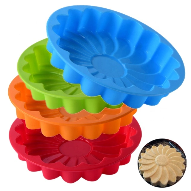 Silicone Large Flower Shaped Round Nonstick Baking Cake Pan for Birthday Anniversary Party