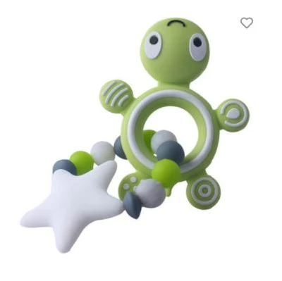 Bebé personalizada mordedor juguetes nuevos Tortuga Cartoon Big Star sin BPA bebé masticar juguete mordedor