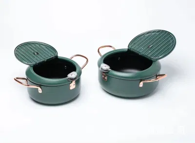 Popular olla de cocción profunda Utensilios de cocina Fryer Pan Control de temperatura inoxidable Sartén de acero