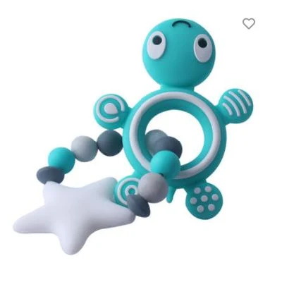 Bebé personalizada mordedor juguetes nuevos Tortuga Cartoon Big Star sin BPA bebé masticar juguete mordedor