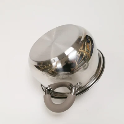 Silicona de color manejan Ollas y sartenes de uso doméstico de la cocina de acero inoxidable con tapa de cristal claro