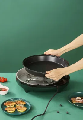 Sartén antiadherente eléctrica Bandeja para hornear sartén sartén eléctrica sartén