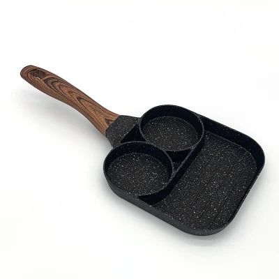 La Olla freír Four-Hole Tortilla gruesa Non-Stick Pan panqueques de huevo cocinar pan filete jamón huevo pan Desayuno Maker
