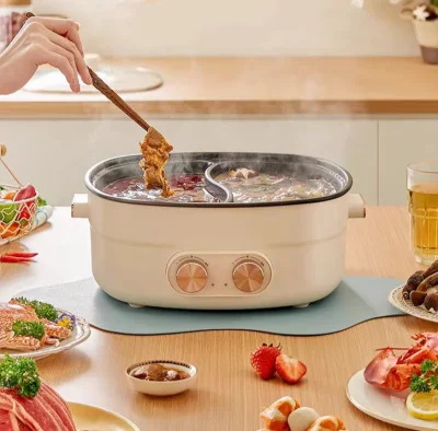 Olla caliente de wok eléctrica antiadherente certificada CE