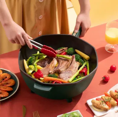 High-Tech 32cm Wok eléctrico con placa de ordenador, 1500W Calefacción