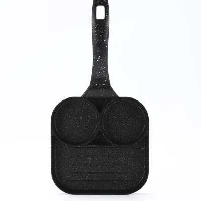 La Olla freír Four-Hole Tortilla gruesa Non-Stick Pan panqueques de huevo cocinar pan filete jamón huevo pan Desayuno Maker