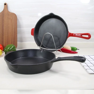 BSCI aprobado fábrica de fundición esmaltado 10&quot; 10 pulgadas Chef Cast Sartén de hierro sartén sartén sartén sartén de huevo