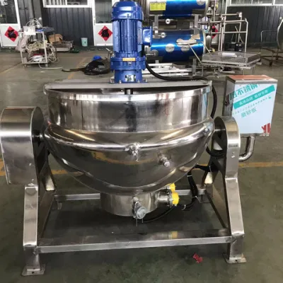 Salsa de calentamiento de gas entre capas de sartén Tipo de inclinación con Olla de cocción de vapor de gran capacidad para remover sandwich