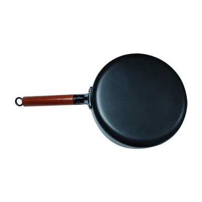 Negro Pans negro duradero de estilo nuevo hecho a mano Wok japonés con madera Mango
