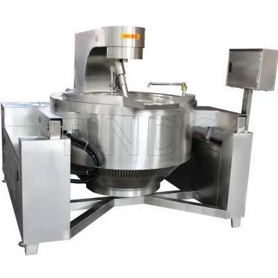La inclinación automática Máquina de mezcla de cocina vitrocerámica de gas industrial Pot de surimi Salsa Hummus atascos de Marmita Halwa