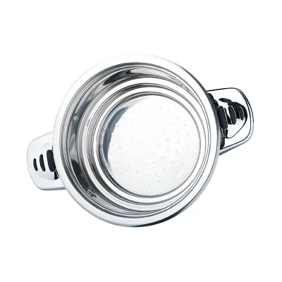 Sartén antiadherente multifuncional con tapa de vidrio azul de acero inoxidable Cocina Cookware para África/Medio Oriente/Sur América mercado