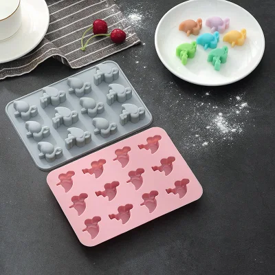 Anti-adherente sin BPA Rosa/Flor/animal/forma de dibujos animados de caucho de silicona molde para hornear