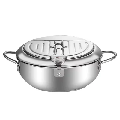 Popular olla de cocción profunda Utensilios de cocina Fryer Pan Control de temperatura inoxidable Sartén de acero