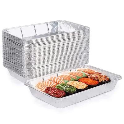 Parrilla de aluminio bandejas de goteo/sustituir las piezas de aluminio desechable recipientes desechables de asar pollos/lámina de aluminio de Turquía Pan