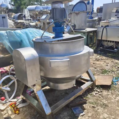 400L Salsa de calentamiento de gas de segunda mano Intelayer sartén basculante Tipo con bote de sandwich de agitación Pot de cocción al vapor de gran capacidad