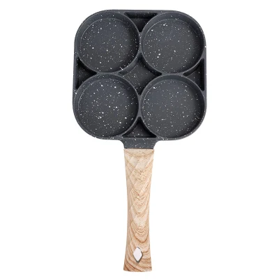 Venta en caliente Non Stick aluminio 4 tazas de huevo sartén Huevo Cooker Anillos molde redondo omelet hamburguesa Pancake Pan para Comodidad del desayuno