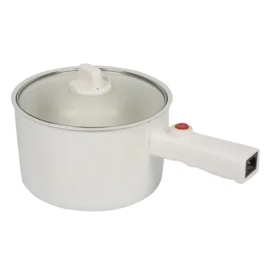 Bote eléctrico pequeño, mango largo 18cm de diámetro, Multifuncional caliente eléctrica de la Olla, sartén eléctrico nuevo 1,5 l.