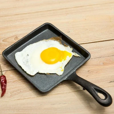 Tamagoyaki japonés huevo sartén sartén sartén Non-Stick sartén cuadrada Mini Bandeja de inducción de desayuno con sazonador previo