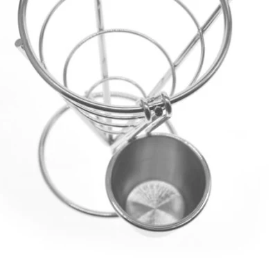 El cono Snack Rack pantalla Soporte Soporte de patatas fritas, el cono Cesta de alambre de metal para alimentos patatas chips peces Aros de Cebolla con Salsa Portavasos de ESG12292 Rack