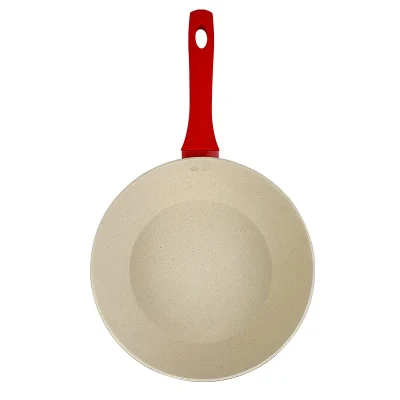 Sartén antiadherente de granito sartén sartén sartén sartén antiadherente para cocinar, cubertería de mármol con mango suave para lavavajillas Caja fuerte