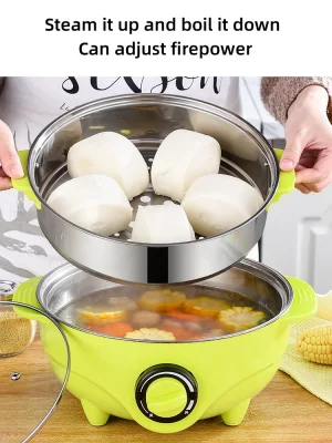 Los fideos de arroz eléctrica multifunción Hogar Cocina pequeña sartén Arrocera eléctrica
