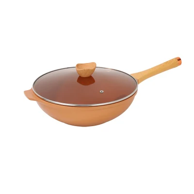Sartén 32cm Saltear de aluminio para cocinar sartén profunda Con tapa