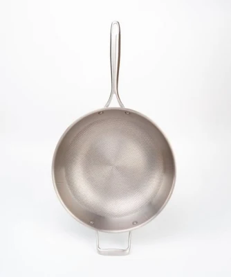 30cm Cookware de gama alta 3 capa de titanio puro freír Wok
