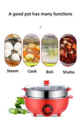 Los fideos de arroz eléctrica multifunción Hogar Cocina pequeña sartén Arrocera eléctrica