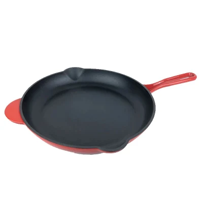 Fábrica mayorista suministro de hierro fundido pequeño Esquillos esmaltados Hierro fundido Cocina Pan Personalizar Wok fundición Plancha BBQ sartén