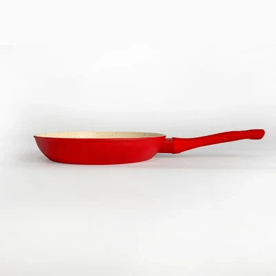 Sartén antiadherente de granito sartén sartén sartén sartén antiadherente para cocinar, cubertería de mármol con mango suave para lavavajillas Caja fuerte