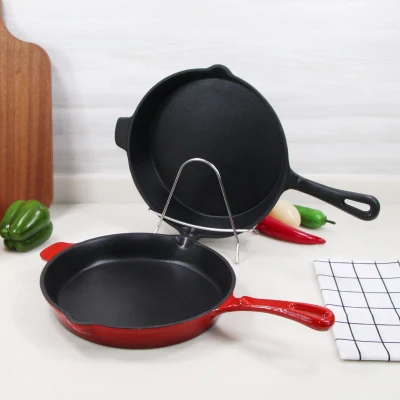 BSCI aprobado fábrica de fundición esmaltado 10&quot; 10 pulgadas Chef Cast Sartén de hierro sartén sartén sartén sartén de huevo