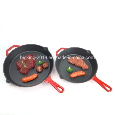 Sartén de hierro fundido sartén para cocinar, antiadherente, 12 pulgadas sartén sartén sartén para cocinar, uso en horno y camping al aire libre con boquillas de vertido