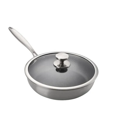 Alta calidad Hot Sale Honeycomb Acero inoxidable Cookware freír sin palillo Pan
