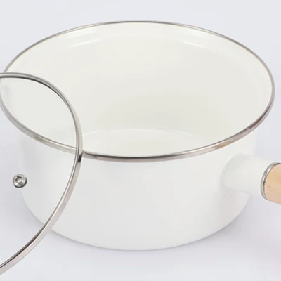 Bajo Precio un solo asa Cocina de alimentos sopa de sopa de mini esmalte Cacerolas con olla de un solo mango