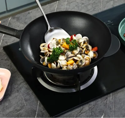 Sartén de foso de Maifán antiadherente con tapa de vidrio tortilla de huevo 34cm Artículos de cocina
