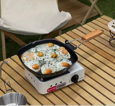 Cocina para no palomada de camping al aire libre con utensilios de cocina plegables portátiles para Bistec casero y huevos fritos