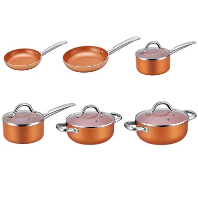 Bandeja de inducción de cobre de cerámica antiadherente de aluminio para chef