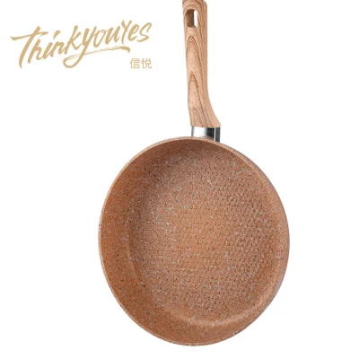 Venta directa Cocina 32cm Frypan Negro no Stick Induction Molde Fry Pan de Maifan Stone Cookware sartén con tapa