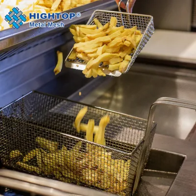 Freidora Washsafe mayorista de acero inoxidable de la cesta de comida francesa de freír las papas fritas cestas de la República Federativa de malla de alambre