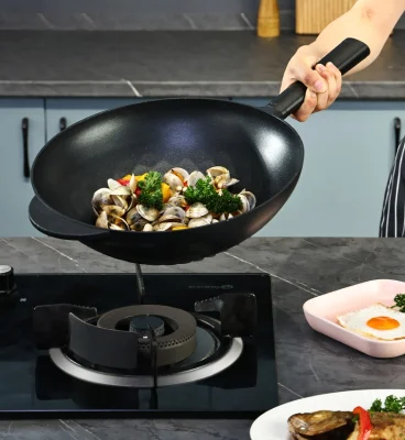 Sartén de foso de Maifán antiadherente con tapa de vidrio tortilla de huevo 34cm Artículos de cocina