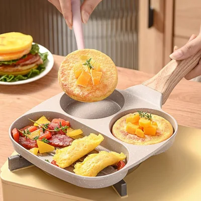 Sin BPA fondo de inducción de tortilla de rizo Non Stick Desayuno Sartén de huevo