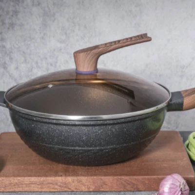 Cocina universal antiadherente olla de fundición de wok