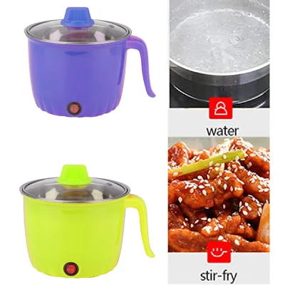Utensilios de cocina Hot Pot Wok eléctrico con Steamer Pot 1,5L inoxidable Caliente caliente de acero eléctrico con olla de vapor