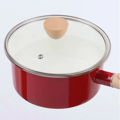 Bajo Precio un solo asa Cocina de alimentos sopa de sopa de mini esmalte Cacerolas con olla de un solo mango