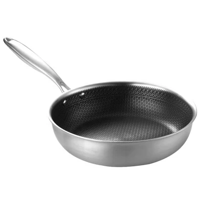 Alta calidad Hot Sale Honeycomb Acero inoxidable Cookware freír sin palillo Pan