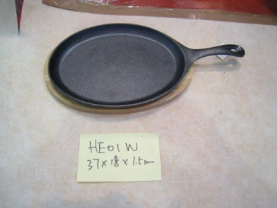 Sartén de hierro fundido Oval Fajita/Sizzler Pan con asa