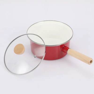 Bajo Precio un solo asa Cocina de alimentos sopa de sopa de mini esmalte Cacerolas con olla de un solo mango