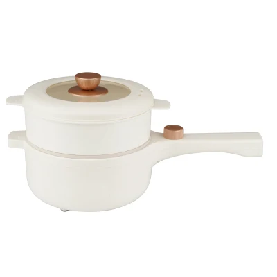 2,5L Electrodomésticos de la cocina de la olla eléctrica sartén redonda Con tapa de vidrio portátil caliente eléctrico
