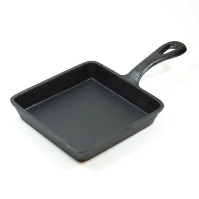 Venta directa en caliente Mini sartén de hierro fundido prescondido Pan de hierro fundido de Tamagoyaki Pan de tortilla japonesa